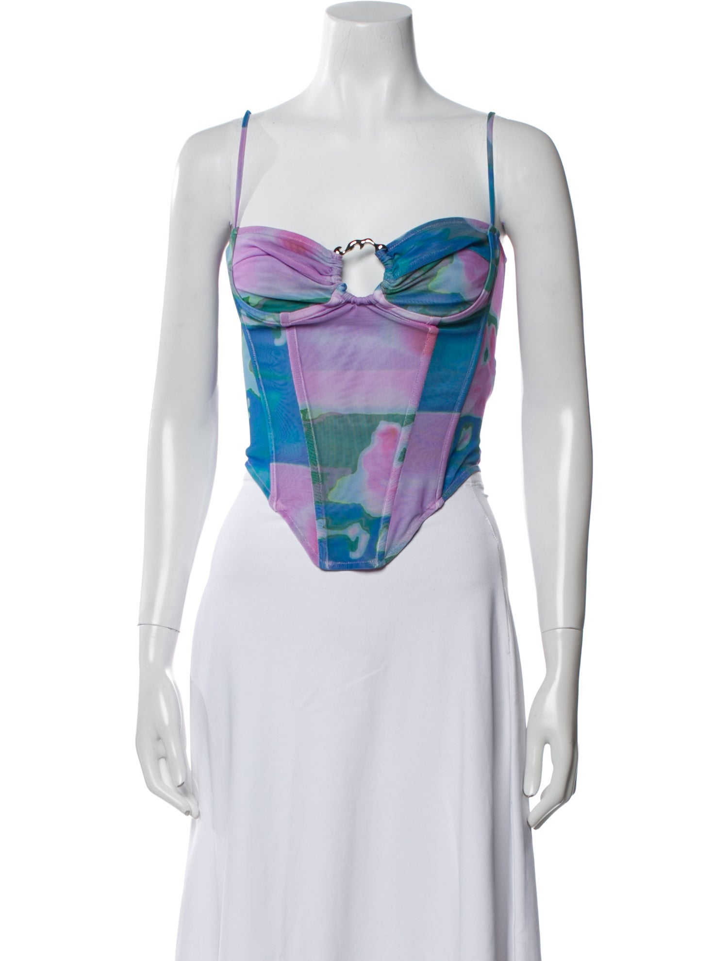 Miaou Printed Square Neckline Crop Top w/ Tags