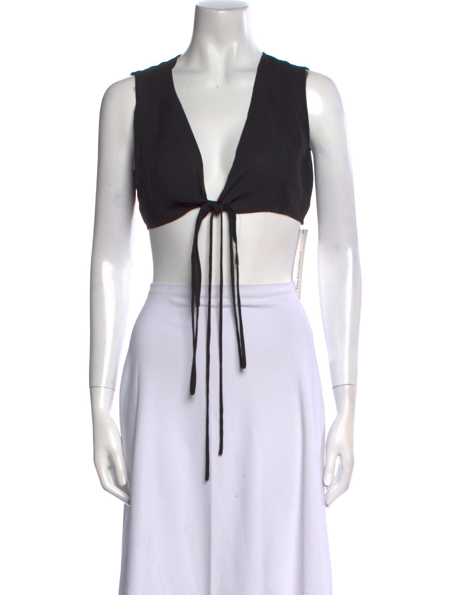 Miaou V-Neck Sleeveless Crop Top