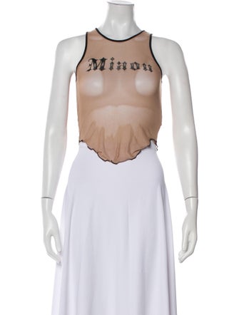 Miaou Graphic Print Crew Neck Crop Top