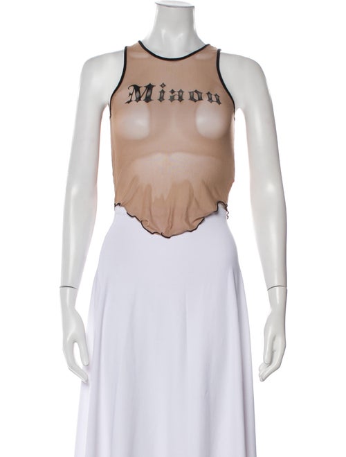 Miaou Graphic Print Crew Neck Crop Top