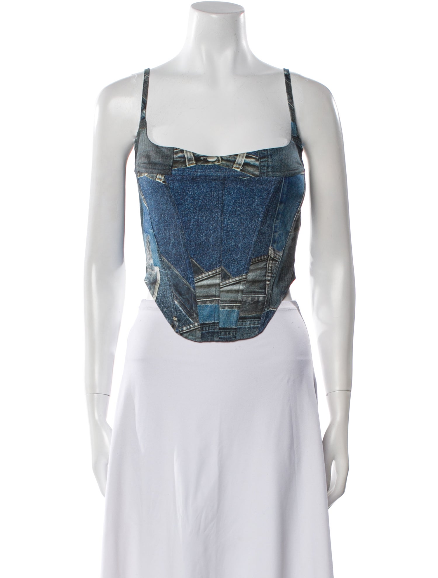 Miaou Printed Square Neckline Top