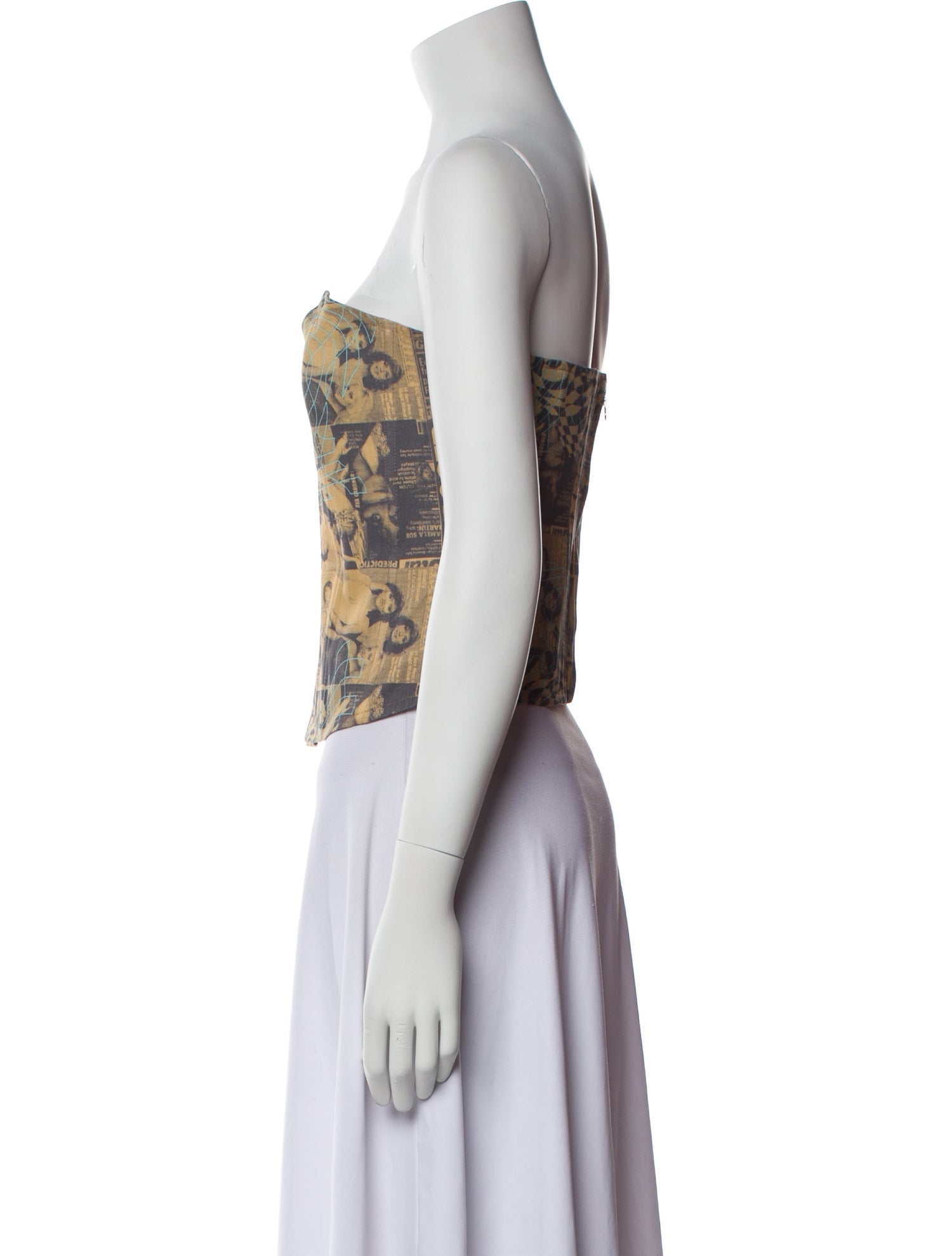 Miaou Printed Strapless Crop Top