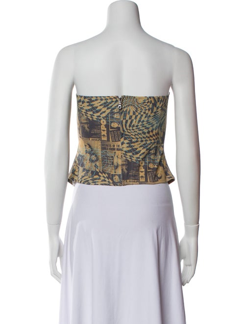 Miaou Printed Strapless Crop Top
