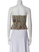Miaou Printed Strapless Crop Top