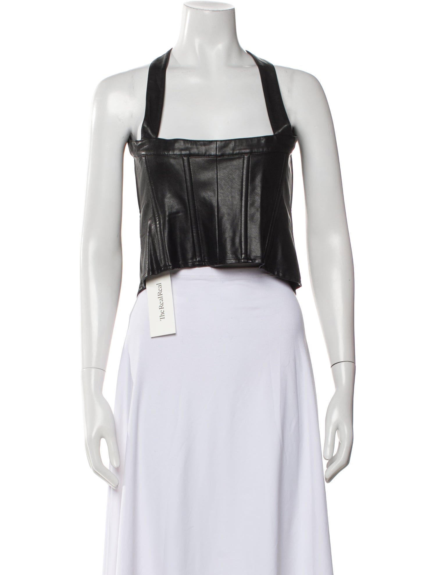 Miaou Square Neckline Sleeveless Crop Top