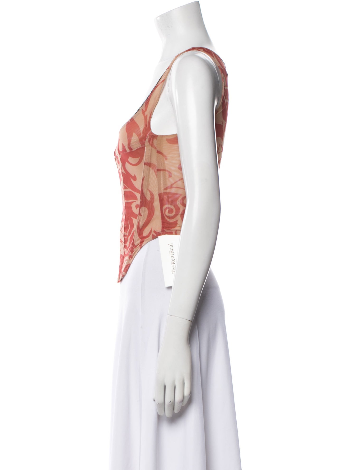 Miaou Printed Square Neckline Crop Top