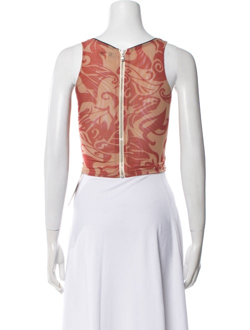 Miaou Printed Square Neckline Crop Top