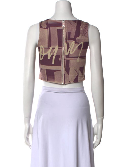 Miaou Printed Square Neckline Crop Top