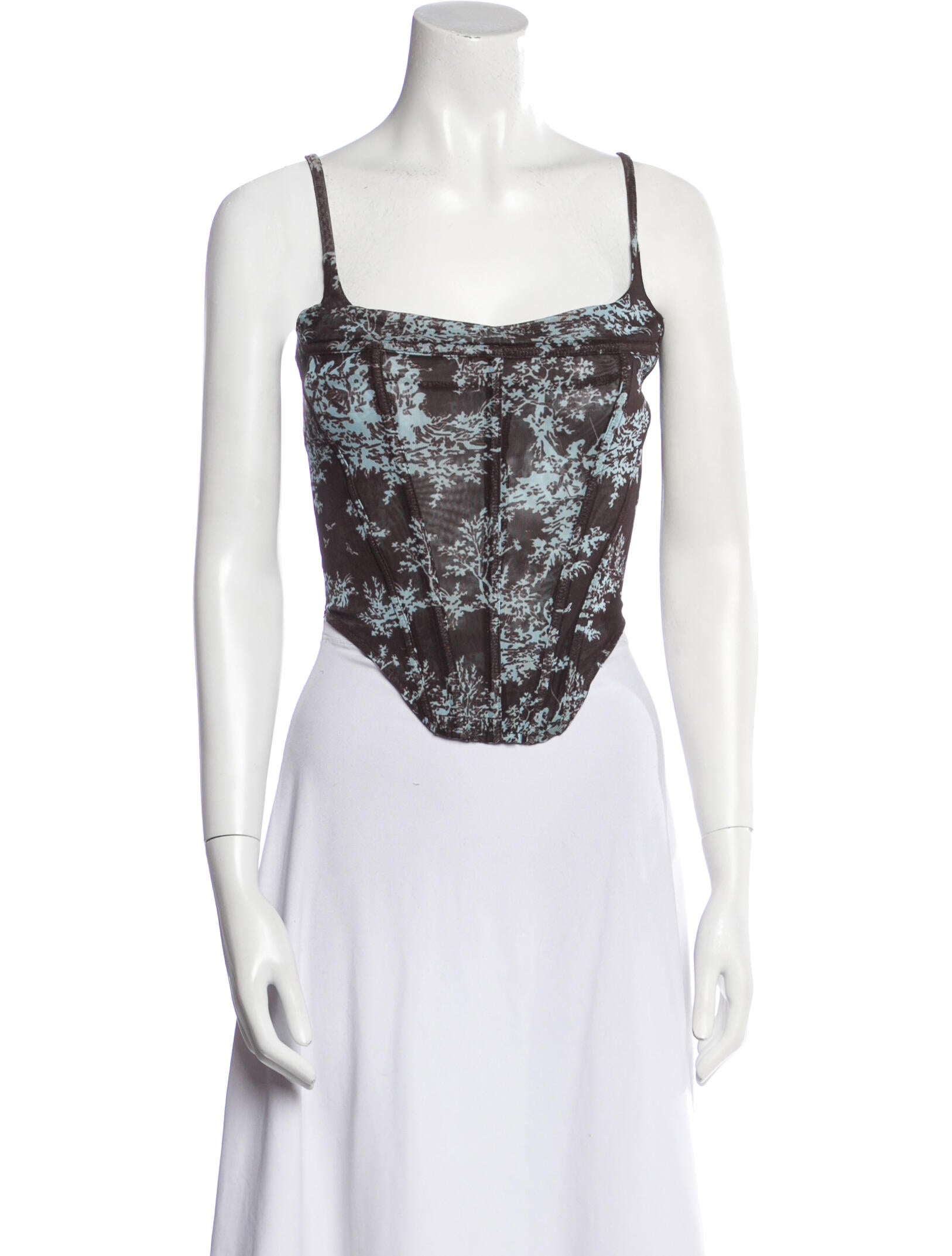 Miaou Printed Square Neckline Top