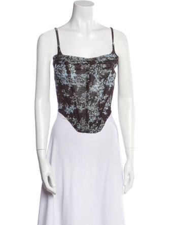 Miaou Printed Square Neckline Top