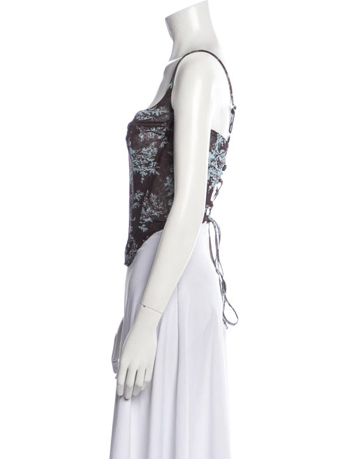 Miaou Printed Square Neckline Top