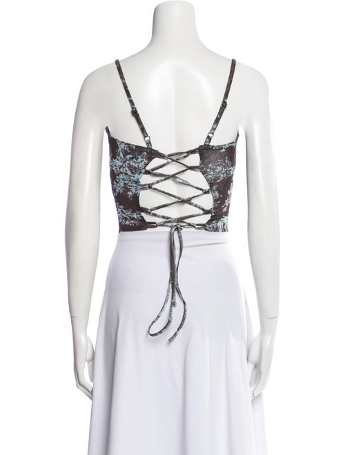 Miaou Printed Square Neckline Top