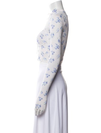 Miaou Floral Print Mock Neck Crop Top