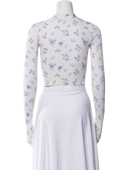 Miaou Floral Print Mock Neck Crop Top