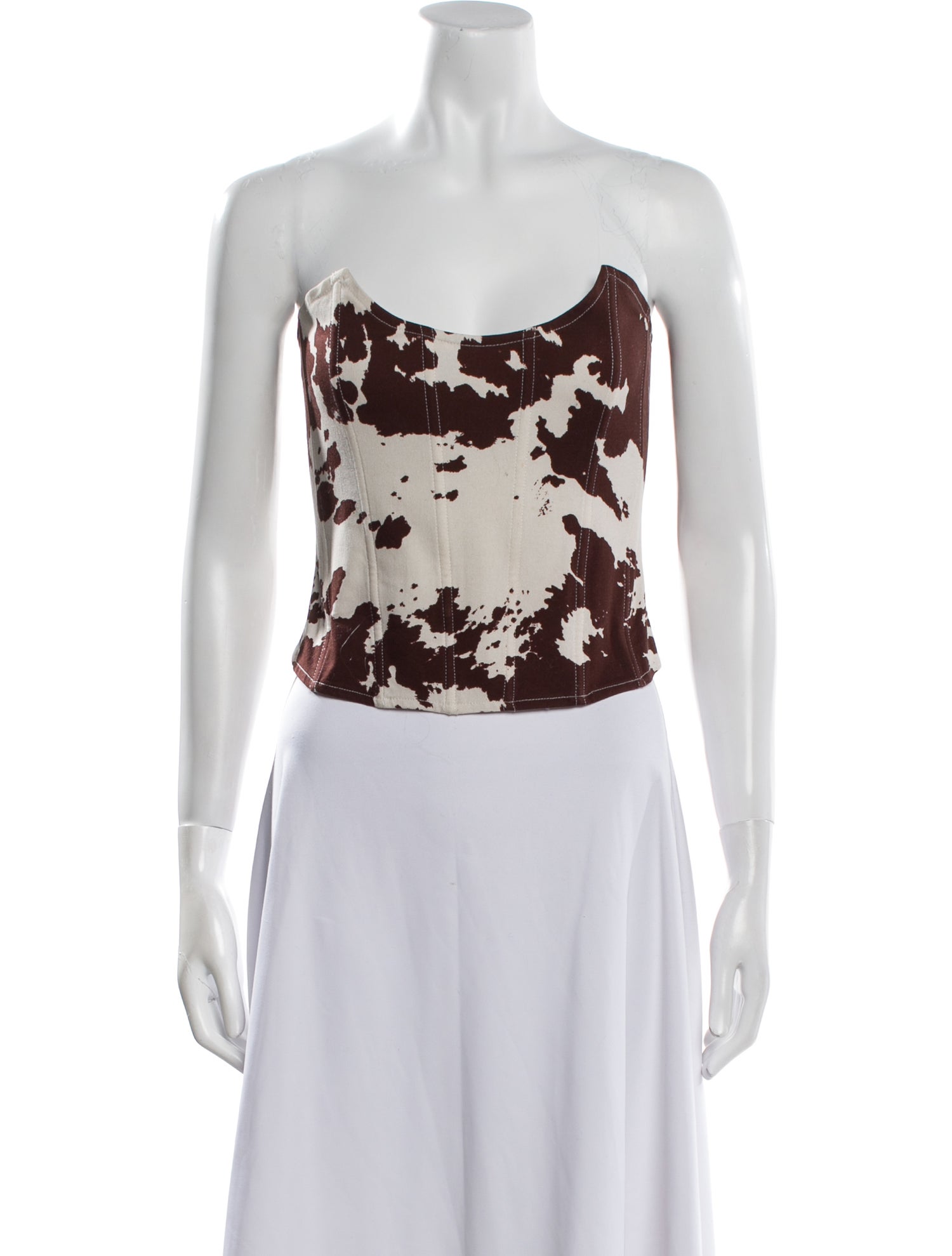 Miaou Floral Print Strapless Crop Top