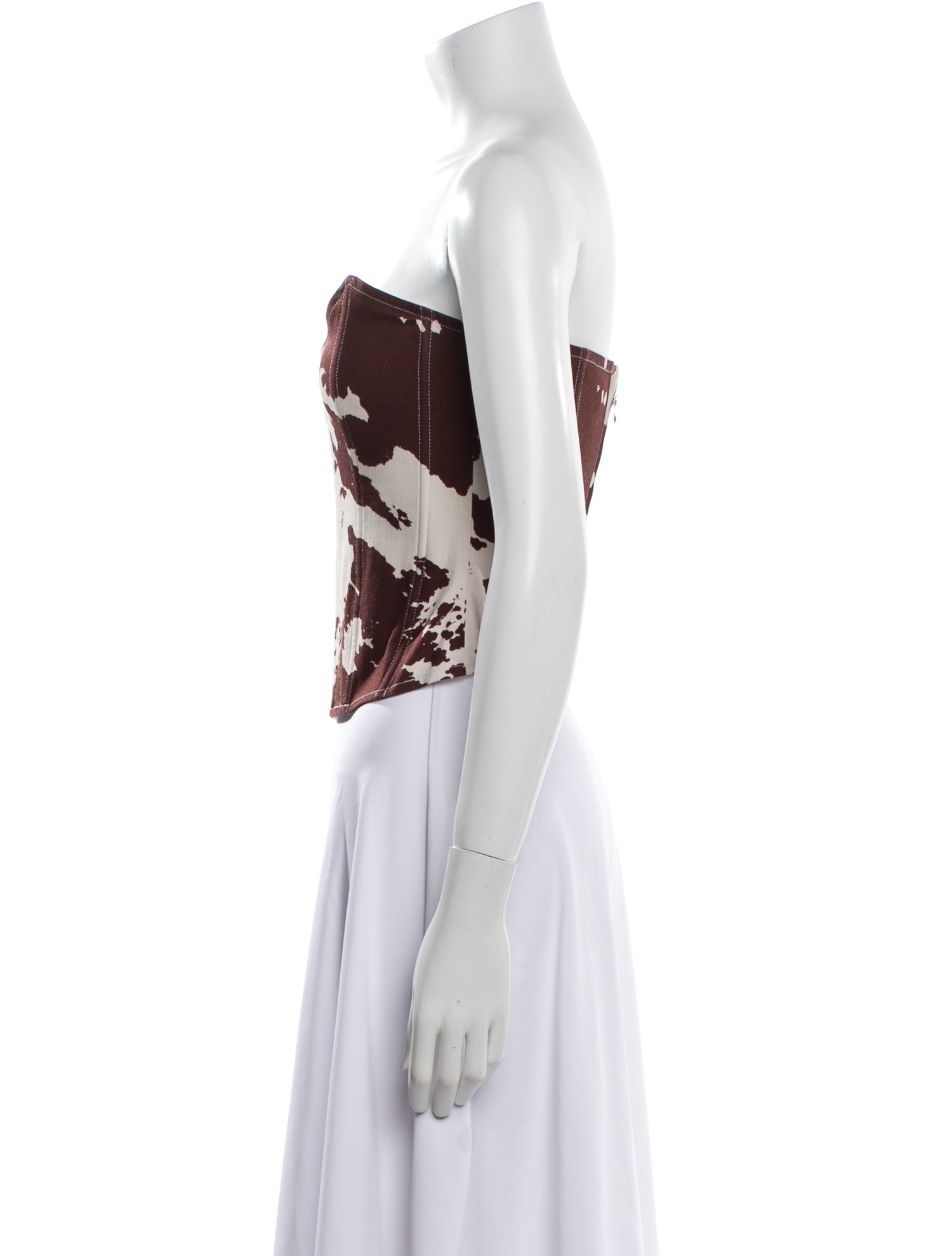 Miaou Floral Print Strapless Crop Top