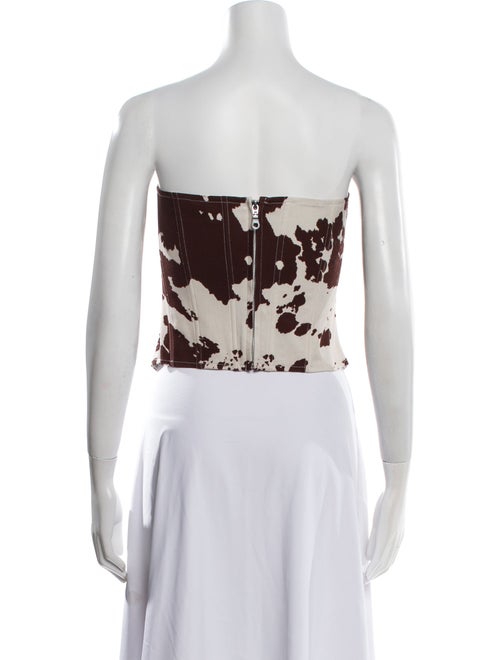 Miaou Floral Print Strapless Crop Top