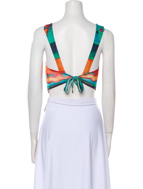 Miaou Printed Square Neckline Crop Top