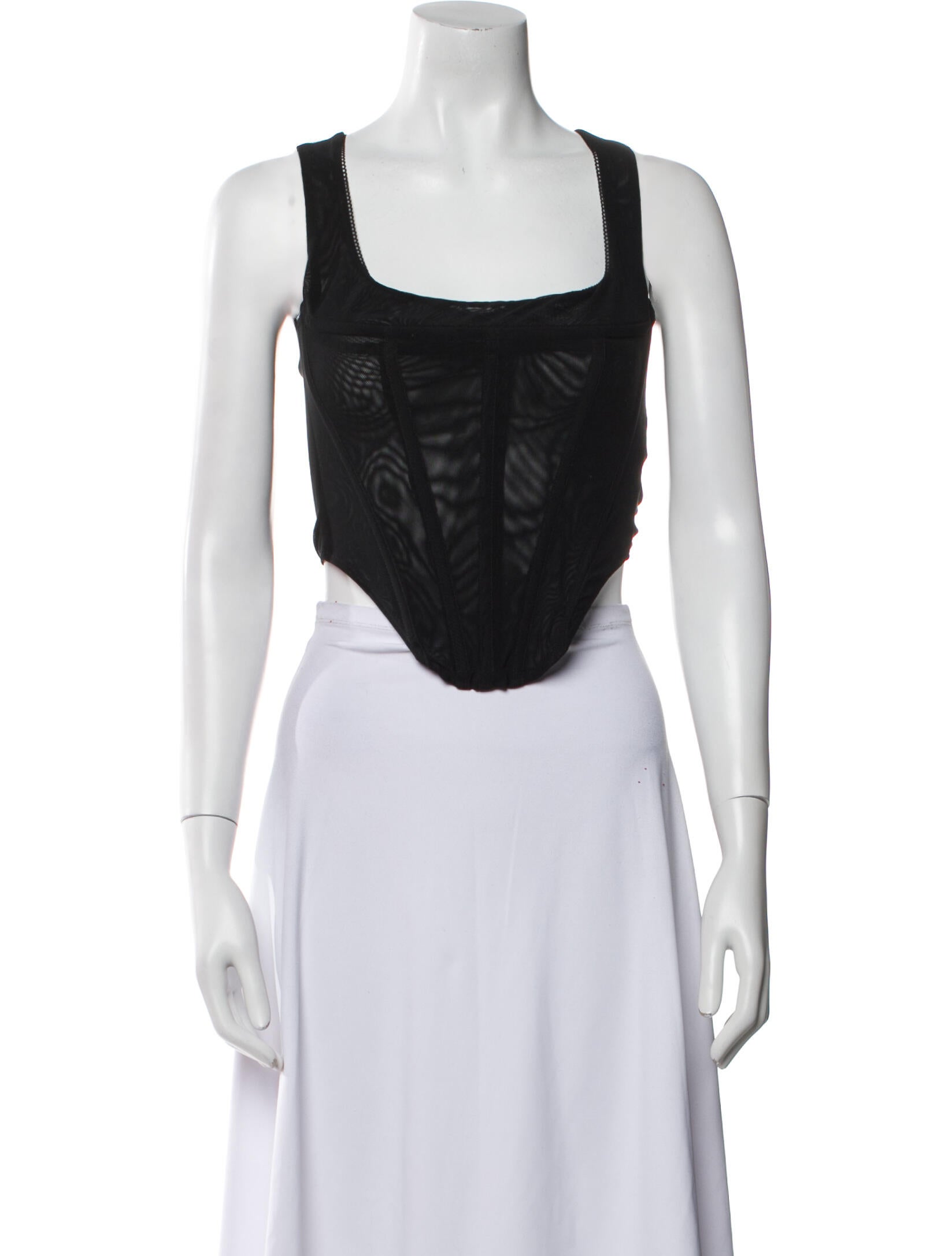 Miaou Square Neckline Sleeveless Crop Top