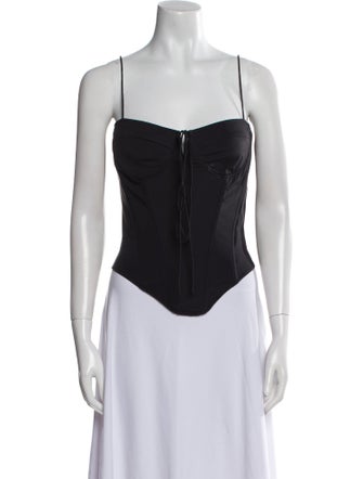 Miaou Square Neckline Sleeveless Crop Top