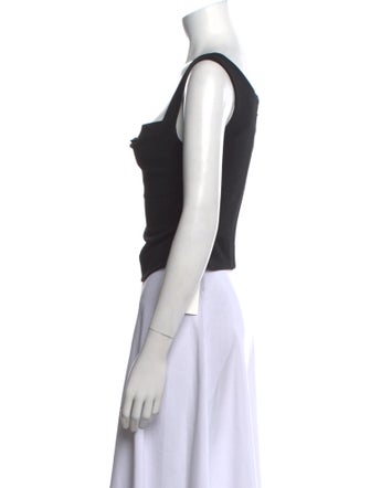 Miaou Square Neckline Sleeveless Crop Top