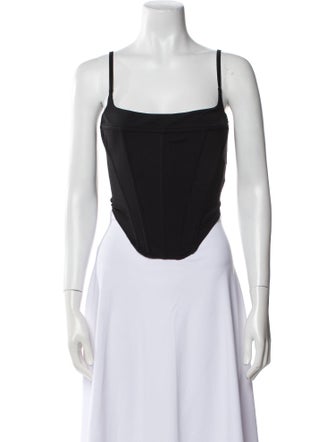 Miaou Square Neckline Sleeveless Crop Top