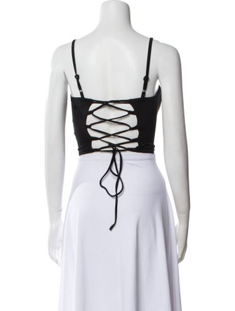 Miaou Square Neckline Sleeveless Crop Top