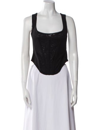 Miaou Square Neckline Sleeveless Crop Top