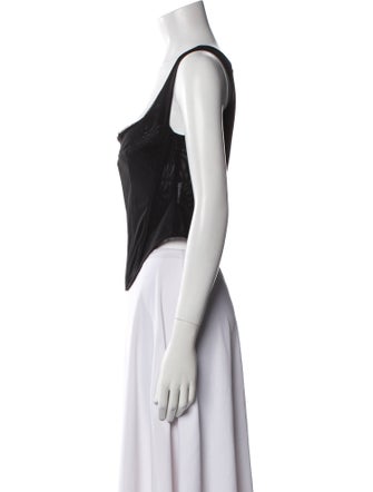 Miaou Square Neckline Sleeveless Crop Top