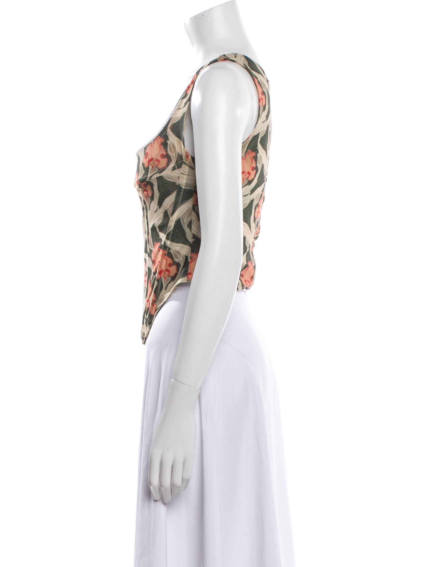 Miaou Floral Print Square Neckline Top