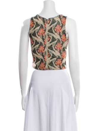 Miaou Floral Print Square Neckline Top