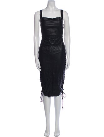 Miaou Square Neckline Knee-Length Dress