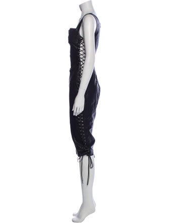 Miaou Square Neckline Knee-Length Dress