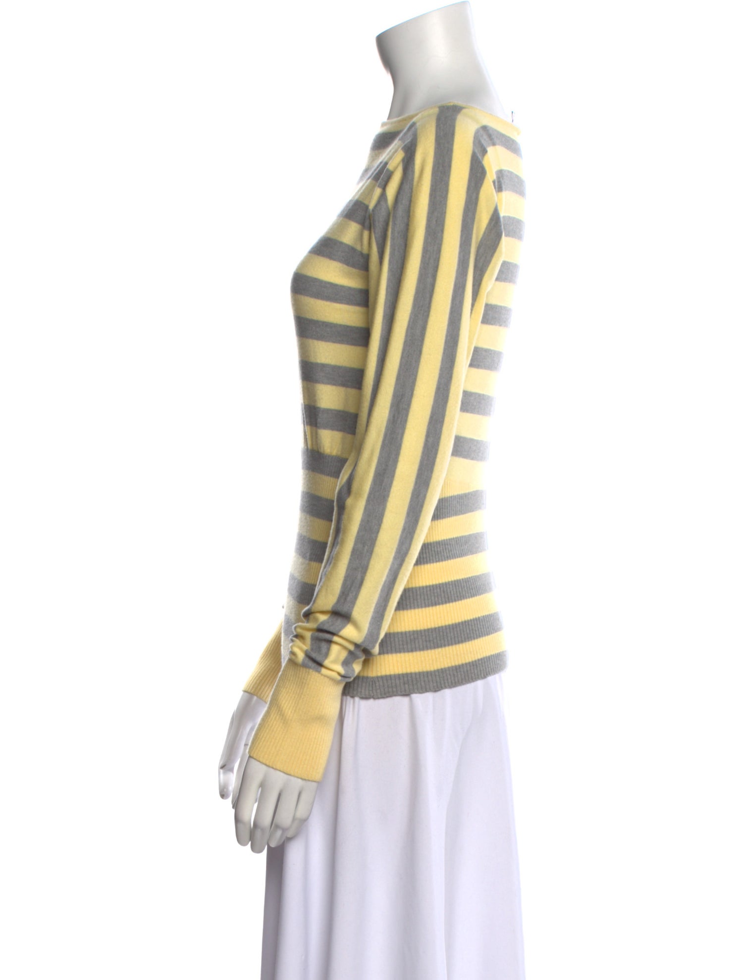 Miaou Striped Bateau Neckline Top