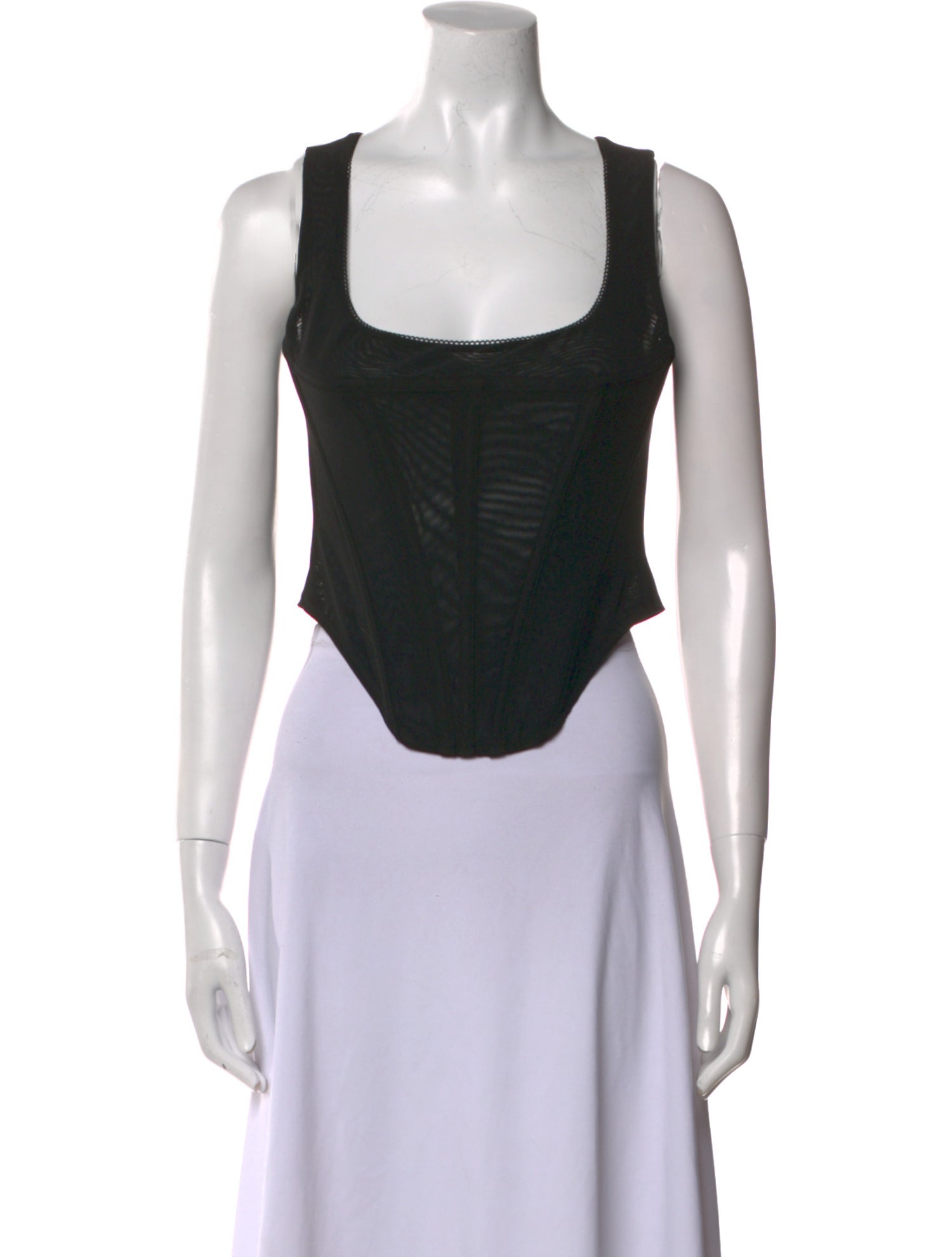 Miaou Square Neckline Sleeveless Crop Top