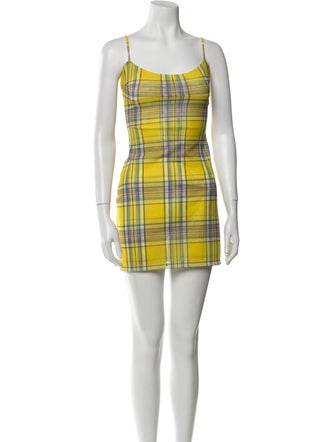Miaou Plaid Print Mini Dress