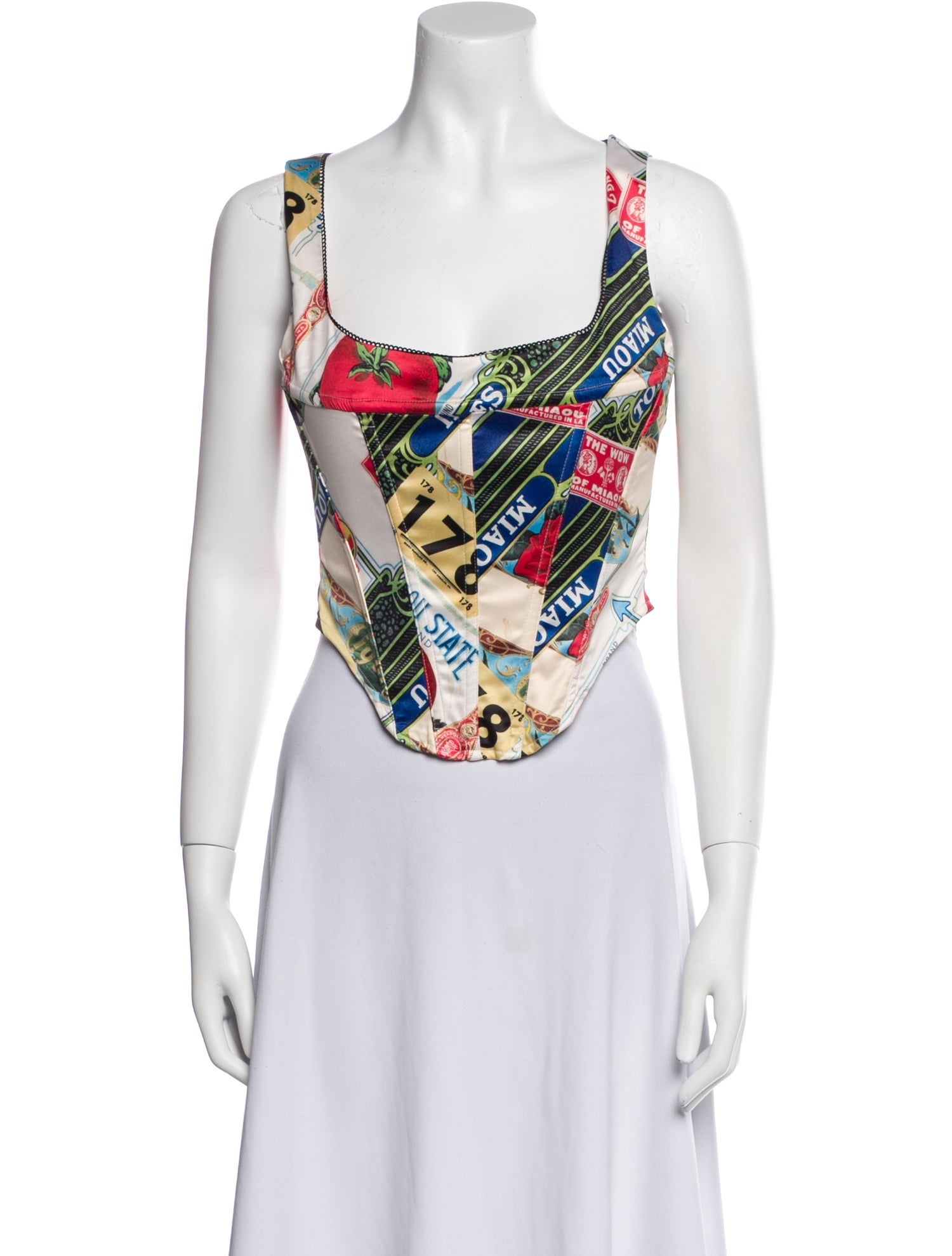 Miaou Printed Square Neckline Top