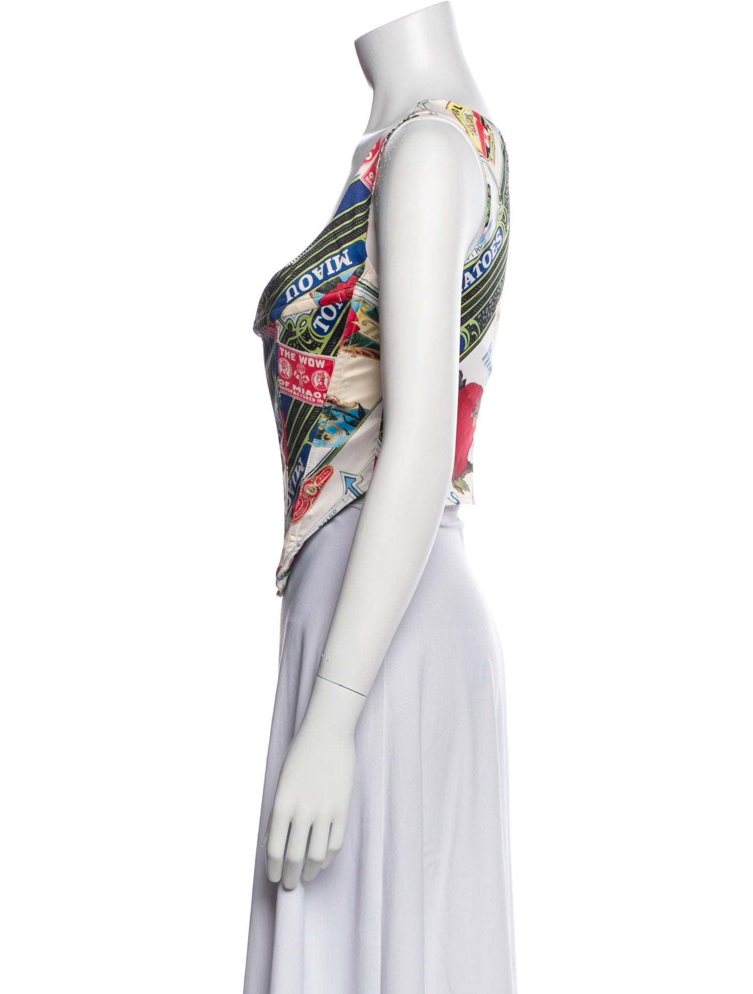 Miaou Printed Square Neckline Top