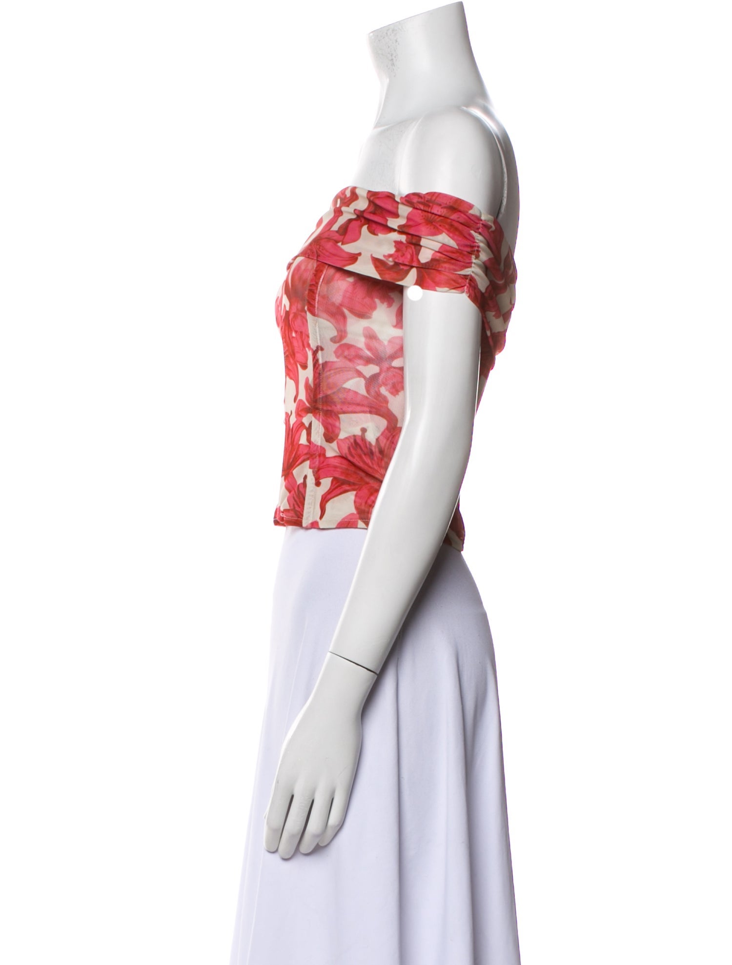 Miaou Floral Print Off-The-Shoulder Crop Top w/ Tags