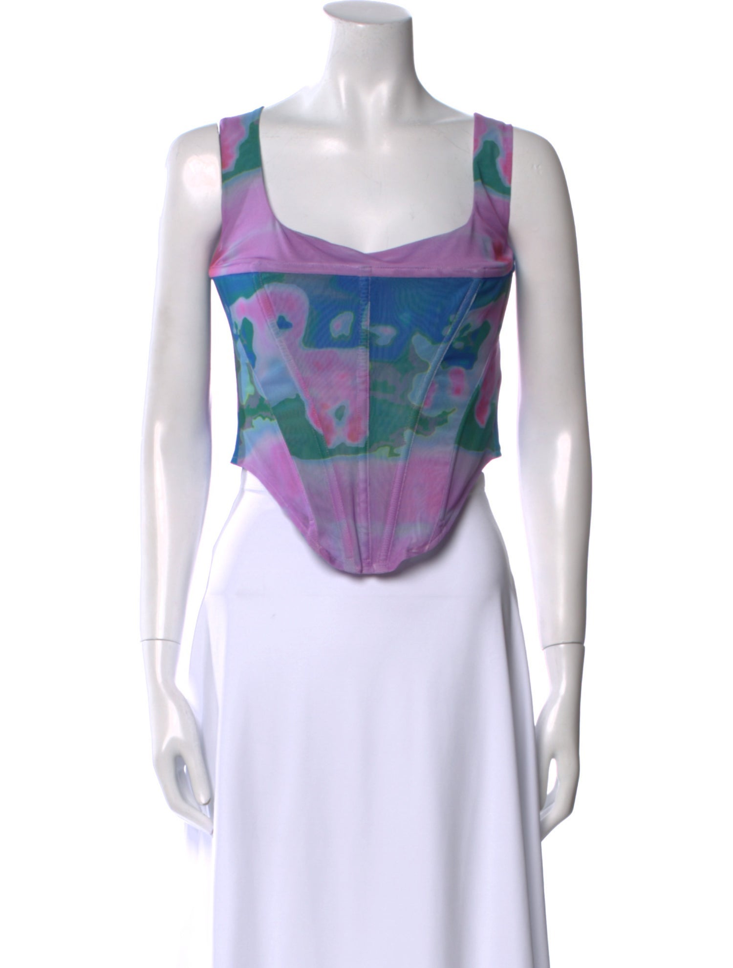 Miaou Printed Square Neckline Crop Top w/ Tags