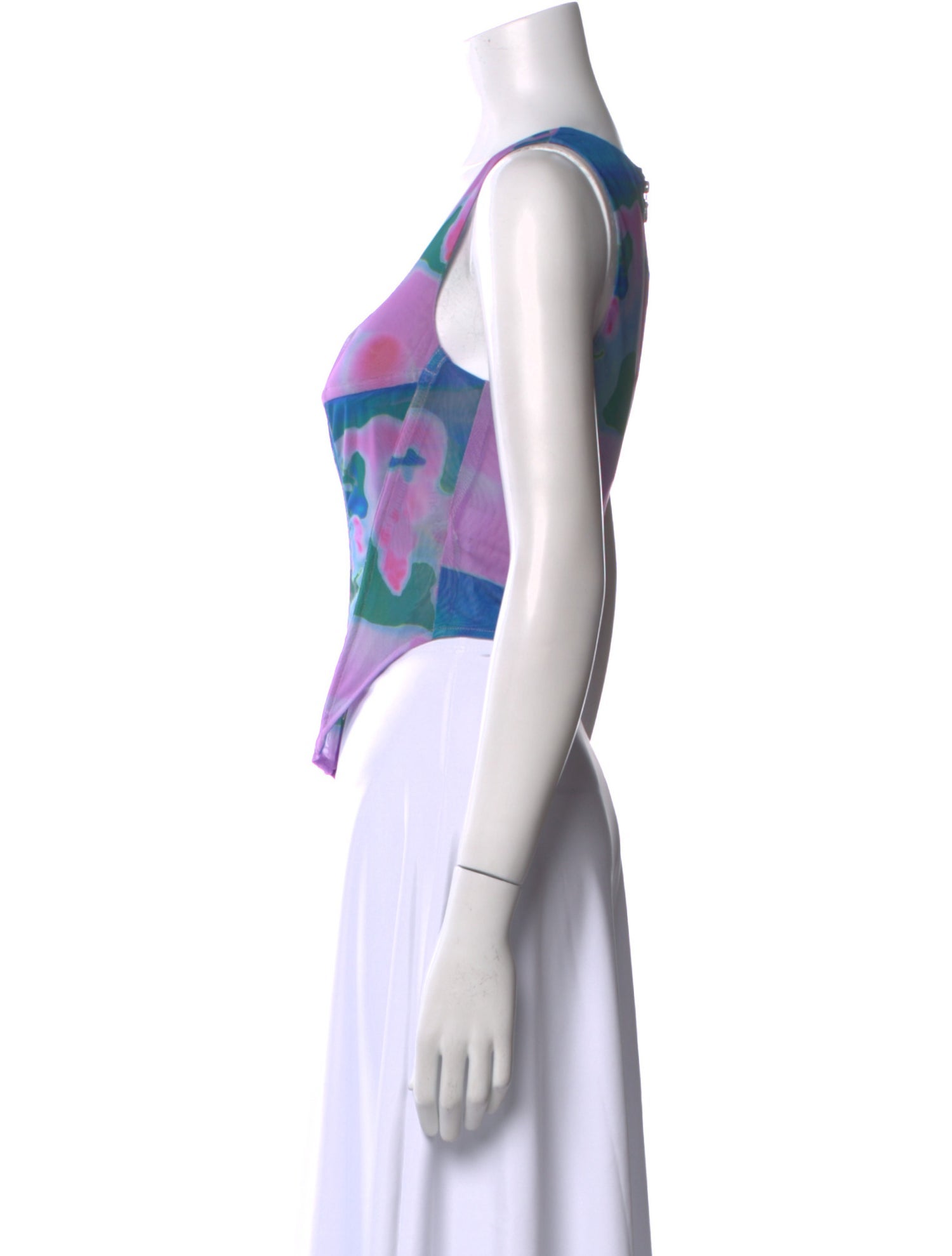 Miaou Printed Square Neckline Crop Top w/ Tags