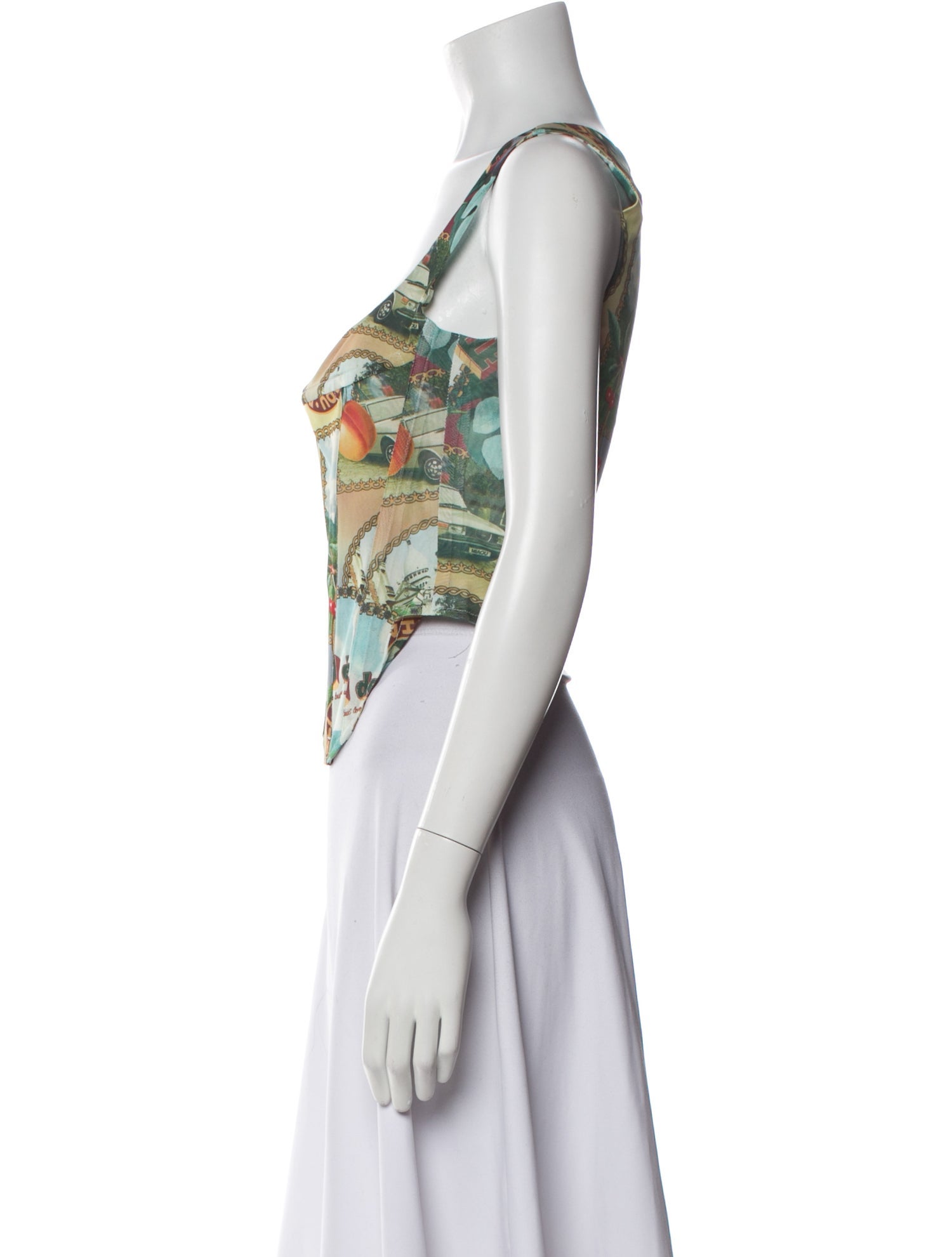 Miaou Printed Square Neckline Crop Top w/ Tags