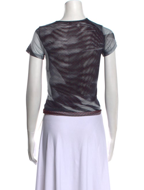 Miaou Printed Crew Neck Crop Top