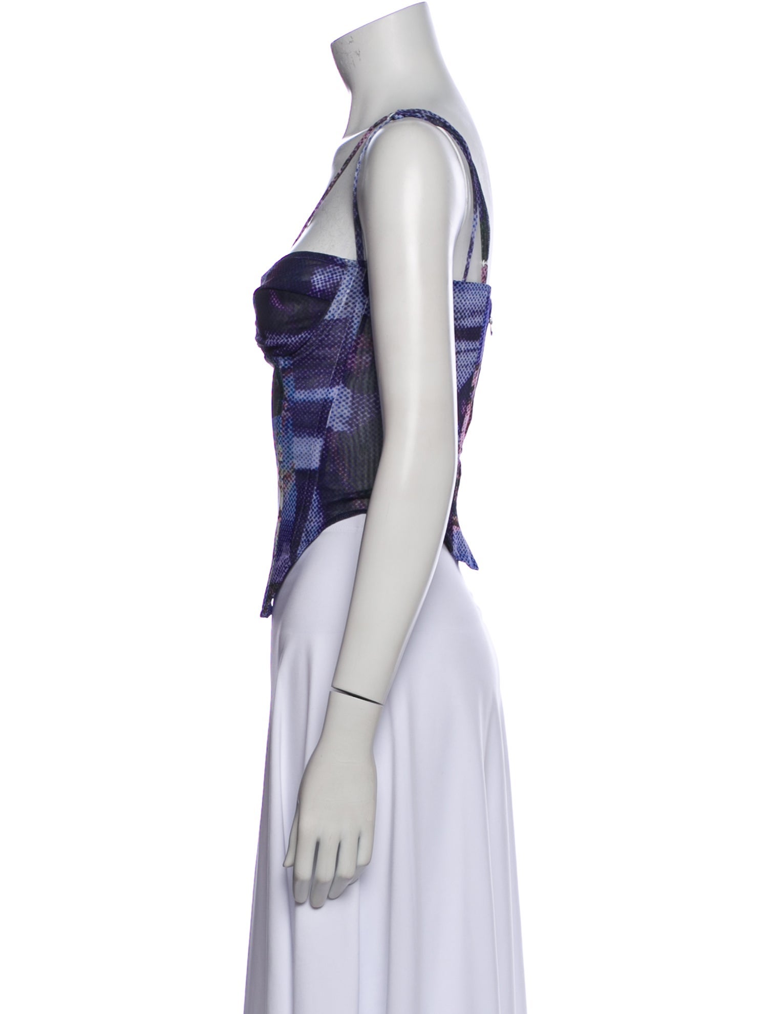 Miaou Printed V-Neck Crop Top