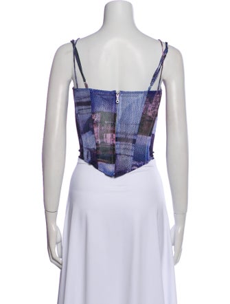 Miaou Printed V-Neck Crop Top