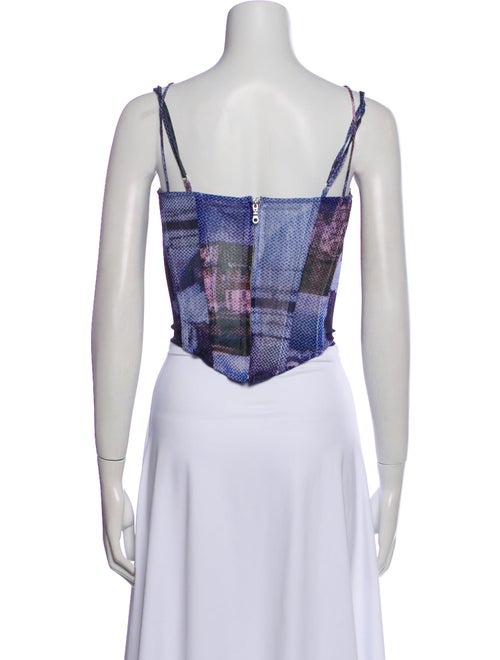 Miaou Printed V-Neck Crop Top