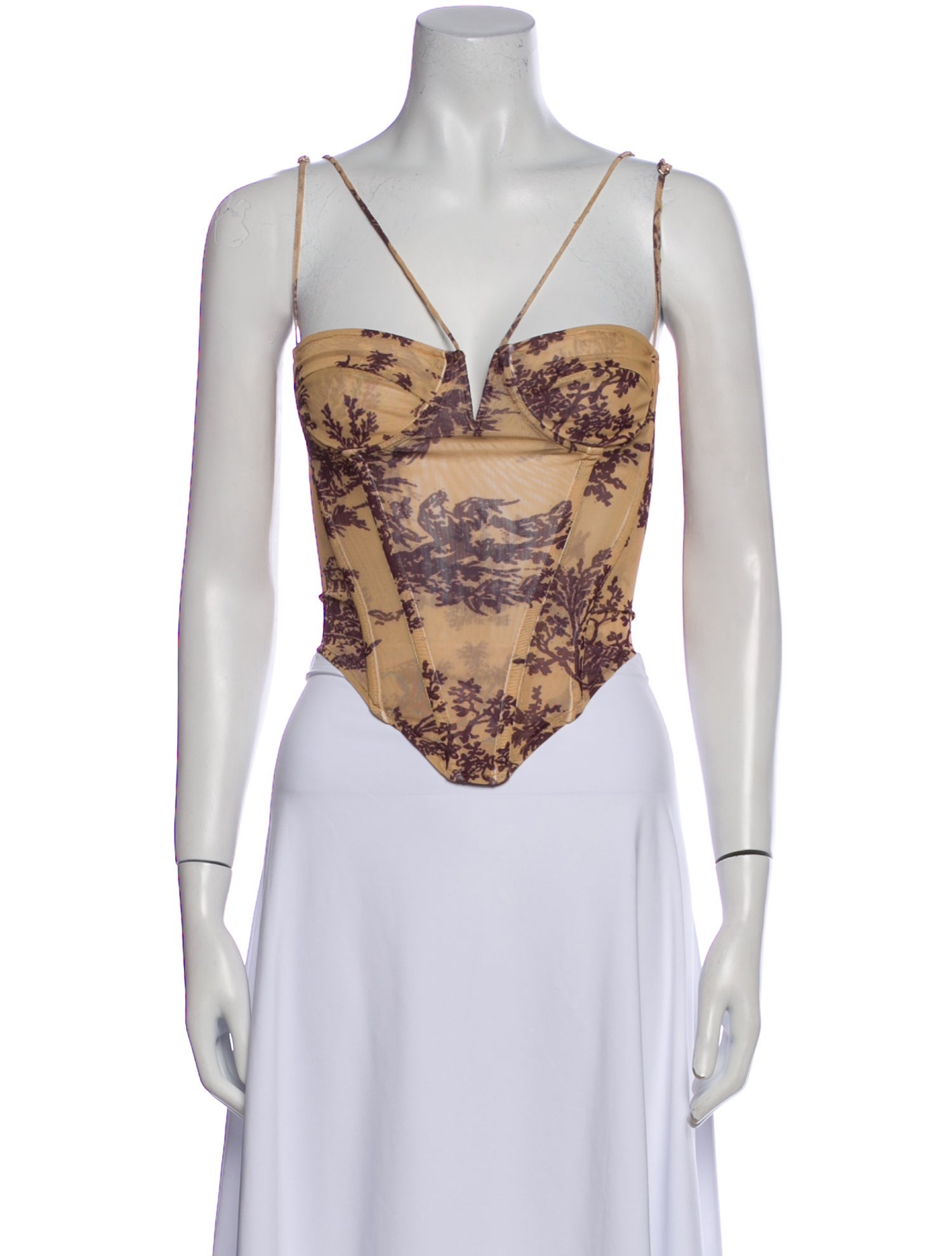 Miaou Printed V-Neck Crop Top