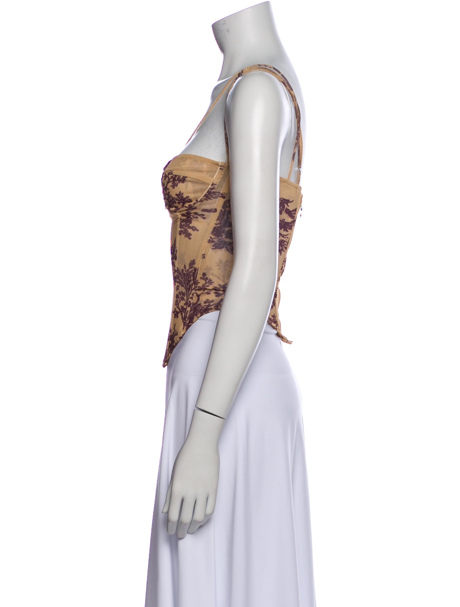 Miaou Printed V-Neck Crop Top