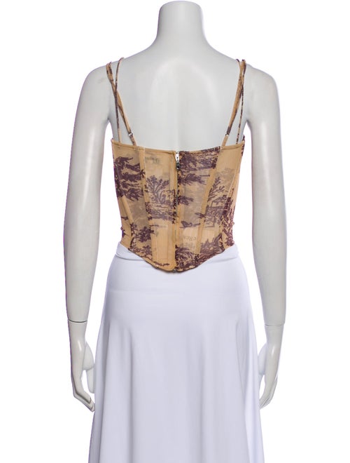 Miaou Printed V-Neck Crop Top