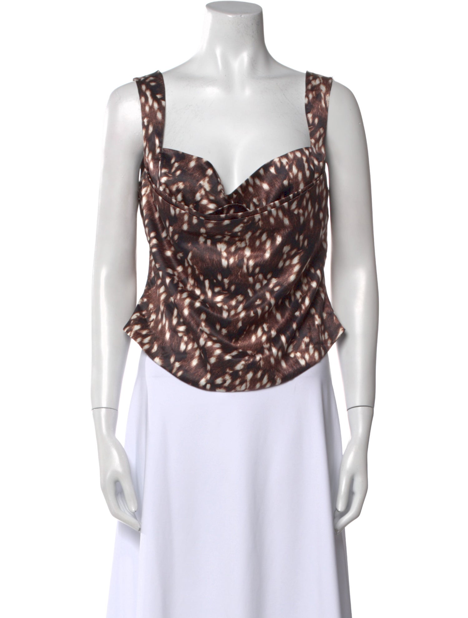 Miaou Printed Square Neckline Crop Top w/ Tags